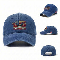 God Bless America Washed Cotton Baseball Cap Vintage Eagle Christian Cross Flag 4th Of July