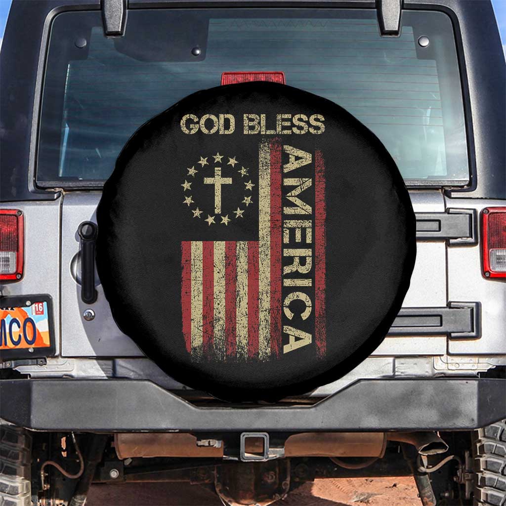God Bless America Spare Tire Cover American Flag 4th Of July Patriotic Christian - Wonder Print Shop