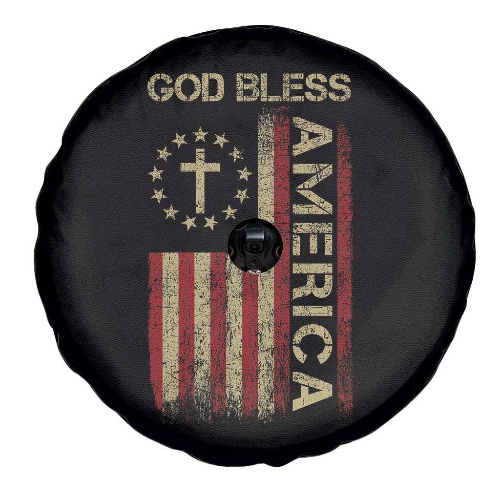 God Bless America Spare Tire Cover American Flag 4th Of July Patriotic Christian - Wonder Print Shop