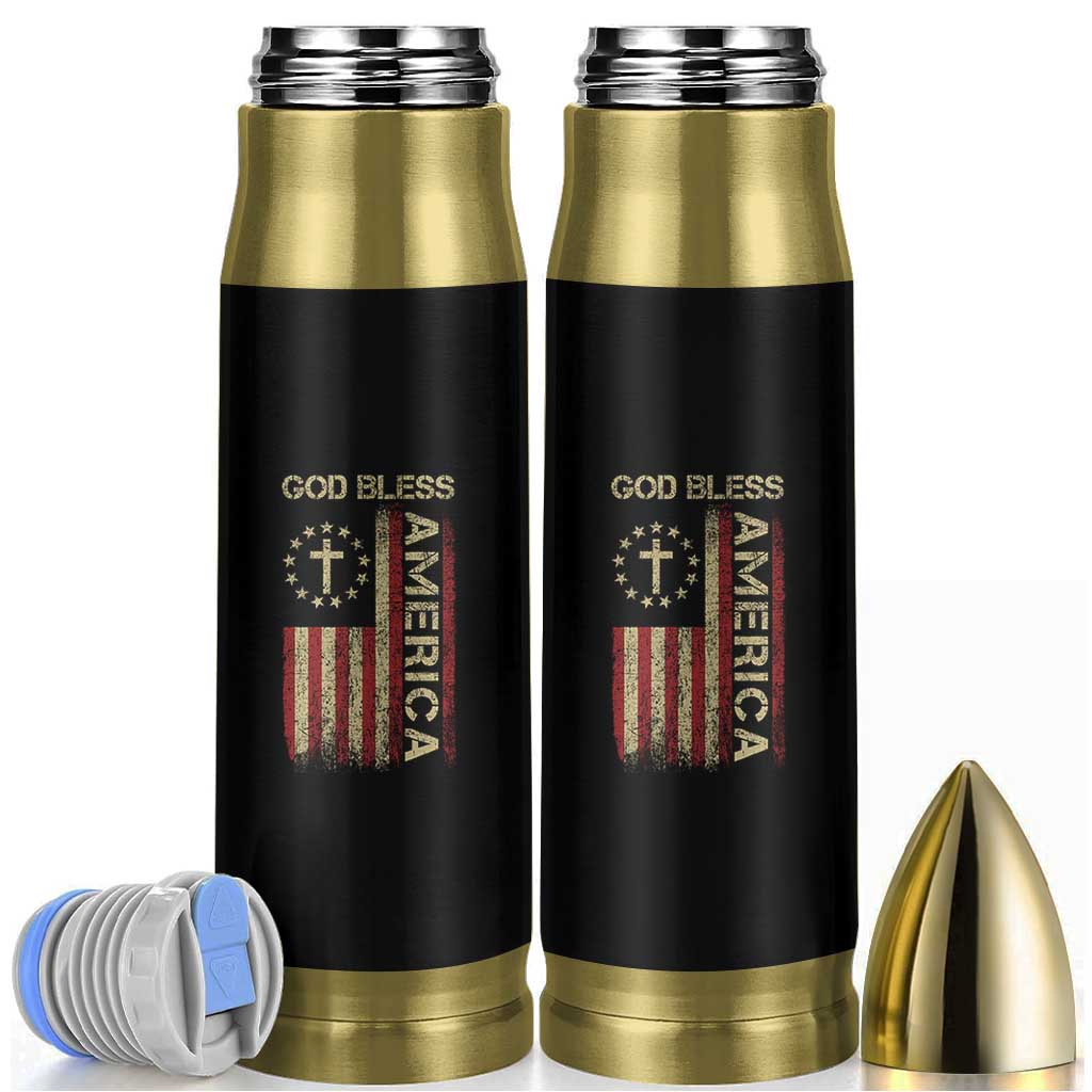 God Bless America Bullet Tumbler American Flag 4th Of July Patriotic Christian - Wonder Print Shop