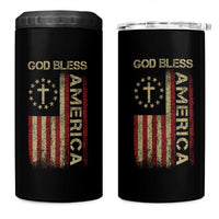 God Bless America 4 in 1 Can Cooler Tumbler American Flag 4th Of July Patriotic Christian - Wonder Print Shop