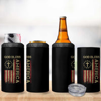 God Bless America 4 in 1 Can Cooler Tumbler American Flag 4th Of July Patriotic Christian - Wonder Print Shop