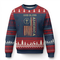 God Bless America Ugly Christmas Sweater American Flag 4th Of July Patriotic Christian - Wonder Print Shop