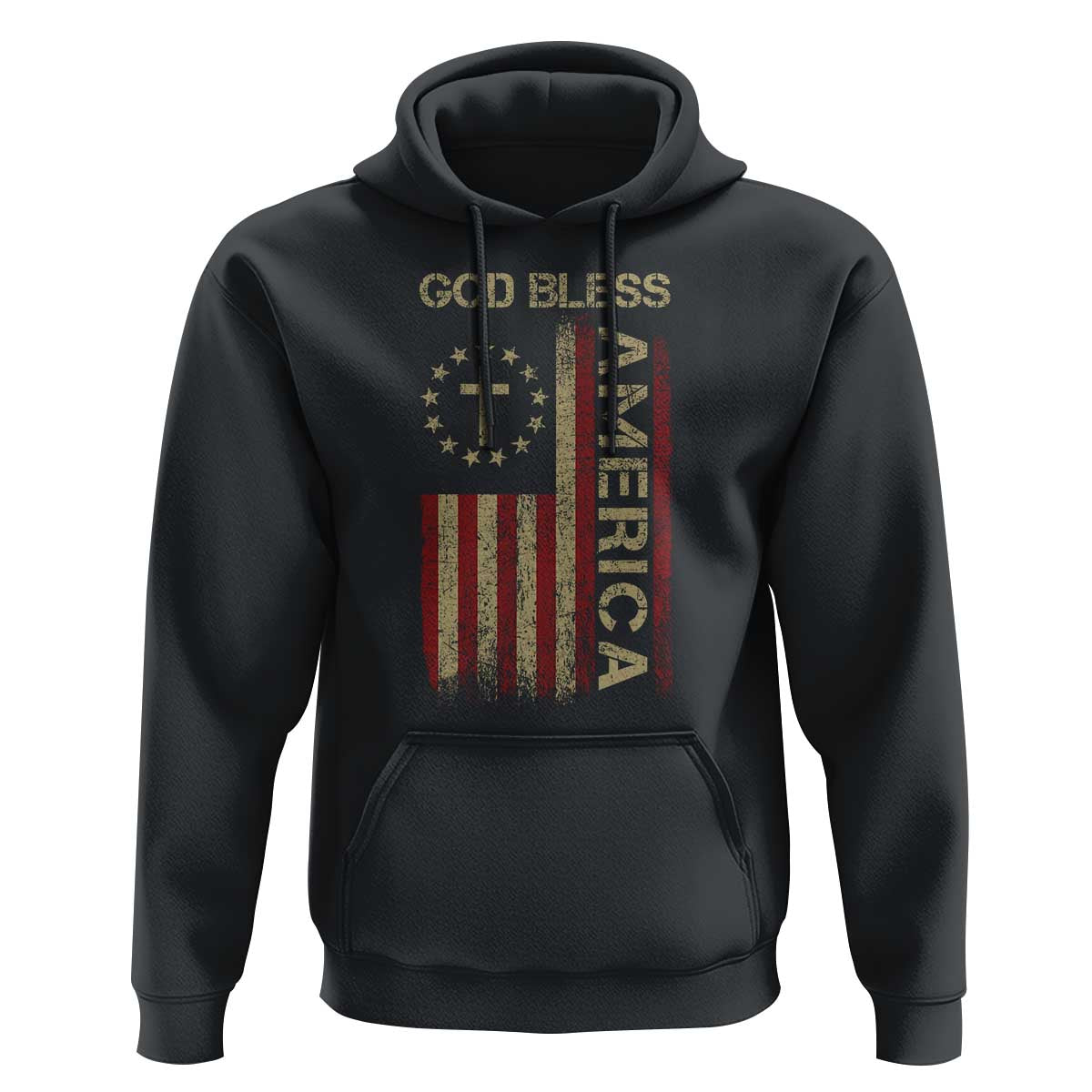 God Bless America Hoodie American Flag 4th Of July Patriotic Christian - Wonder Print Shop