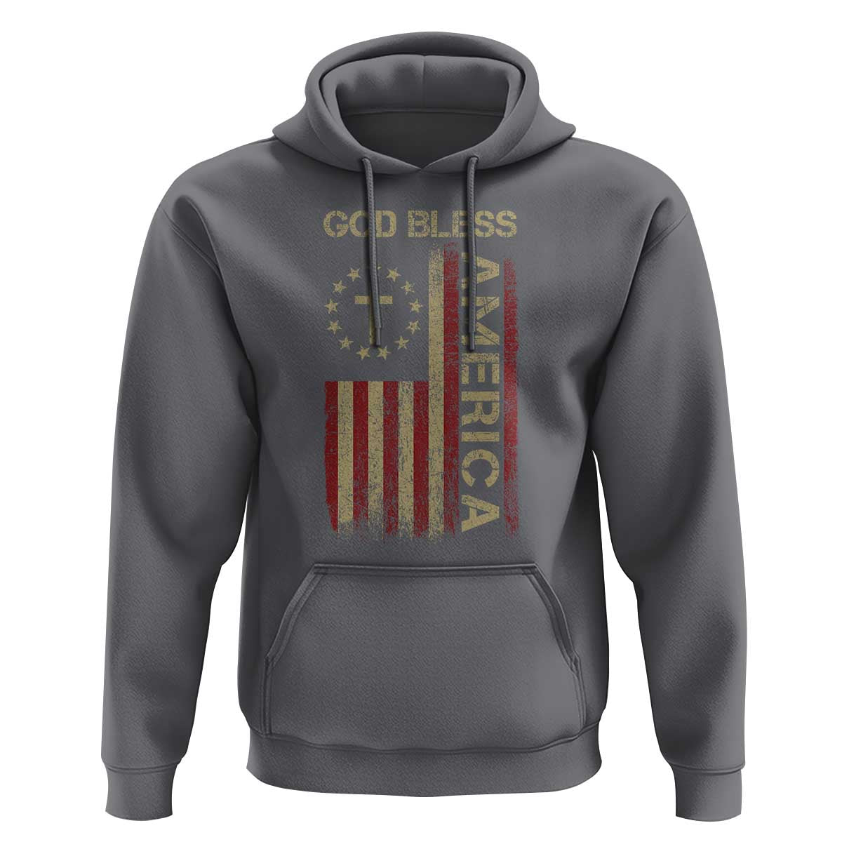 God Bless America Hoodie American Flag 4th Of July Patriotic Christian - Wonder Print Shop