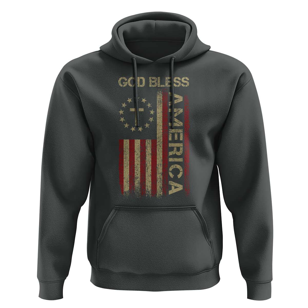 God Bless America Hoodie American Flag 4th Of July Patriotic Christian - Wonder Print Shop