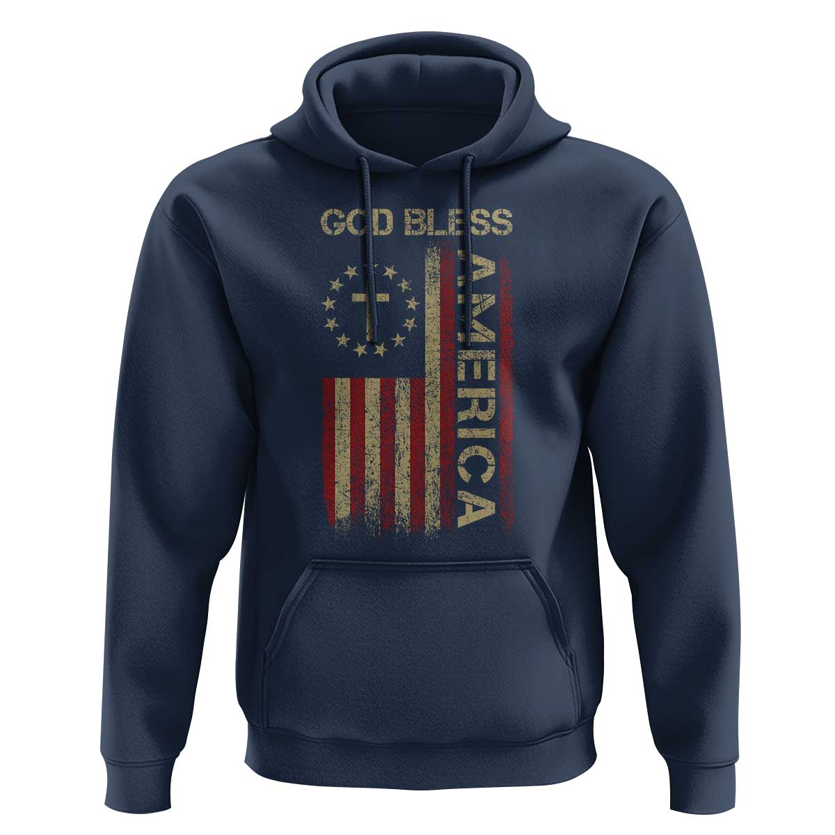 God Bless America Hoodie American Flag 4th Of July Patriotic Christian - Wonder Print Shop