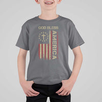 God Bless America T Shirt For Kid American Flag 4th Of July Patriotic Christian - Wonder Print Shop