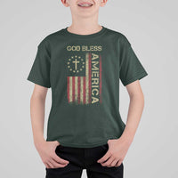 God Bless America T Shirt For Kid American Flag 4th Of July Patriotic Christian - Wonder Print Shop