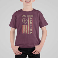 God Bless America T Shirt For Kid American Flag 4th Of July Patriotic Christian - Wonder Print Shop