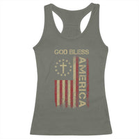 God Bless America Racerback Tank Top American Flag 4th Of July Patriotic Christian - Wonder Print Shop