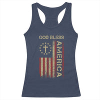 God Bless America Racerback Tank Top American Flag 4th Of July Patriotic Christian - Wonder Print Shop
