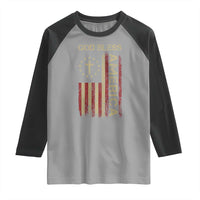 God Bless America Raglan Shirt American Flag 4th Of July Patriotic Christian - Wonder Print Shop