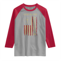 God Bless America Raglan Shirt American Flag 4th Of July Patriotic Christian - Wonder Print Shop