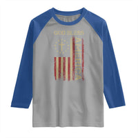 God Bless America Raglan Shirt American Flag 4th Of July Patriotic Christian - Wonder Print Shop