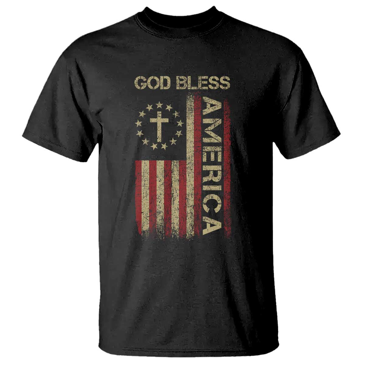 God Bless America T Shirt American Flag 4th Of July Patriotic Christian - Wonder Print Shop