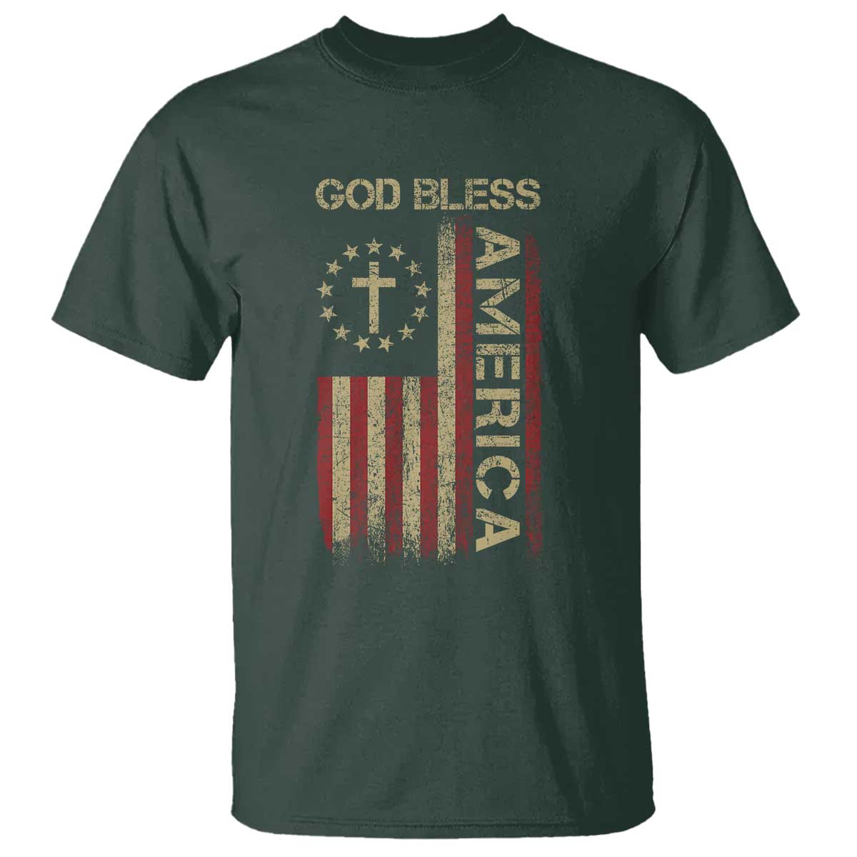 God Bless America T Shirt American Flag 4th Of July Patriotic Christian - Wonder Print Shop