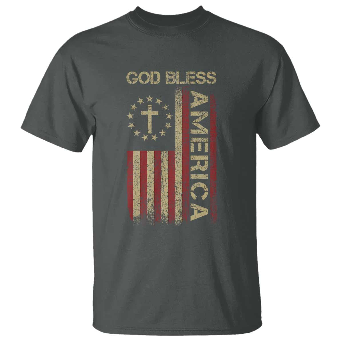 God Bless America T Shirt American Flag 4th Of July Patriotic Christian - Wonder Print Shop