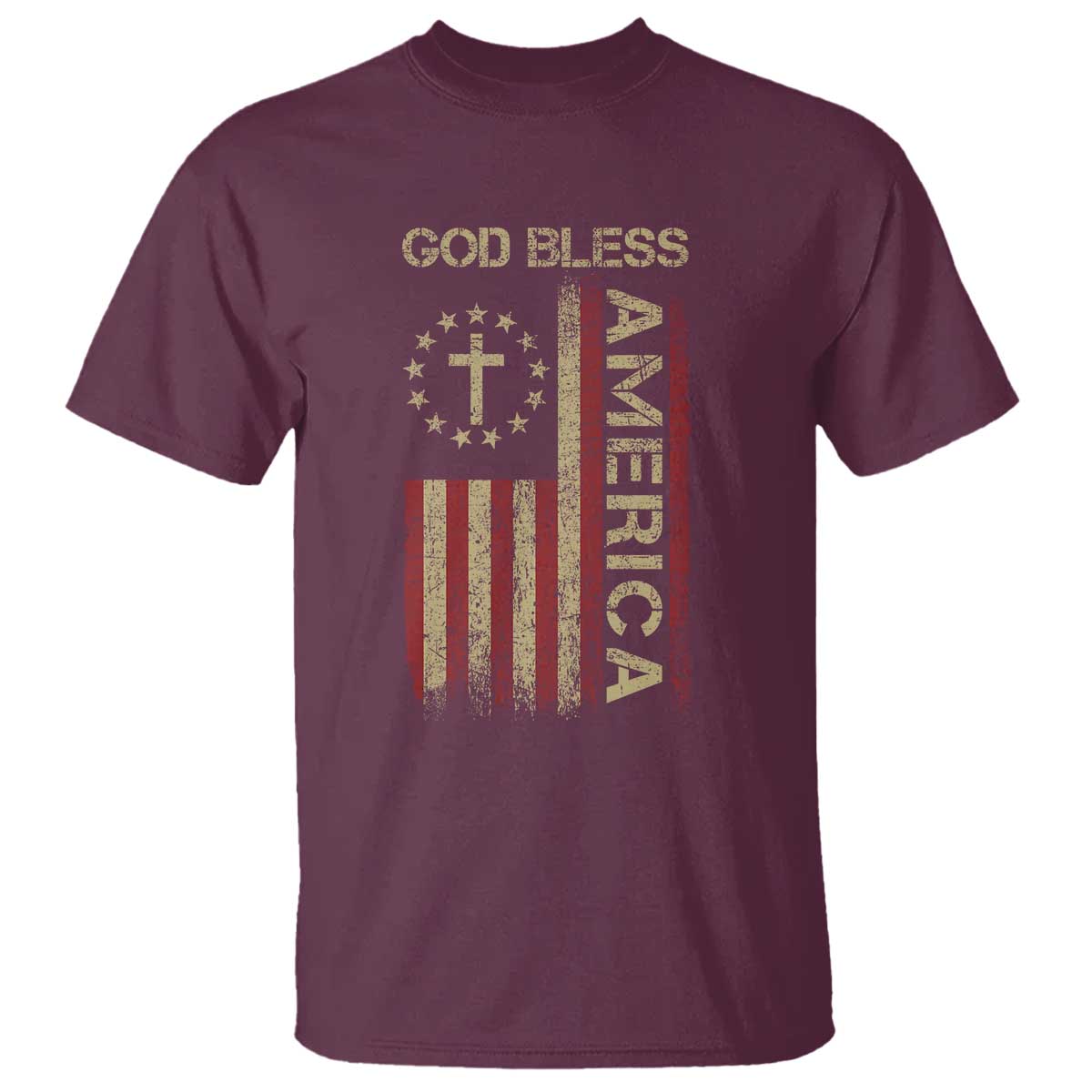 God Bless America T Shirt American Flag 4th Of July Patriotic Christian - Wonder Print Shop