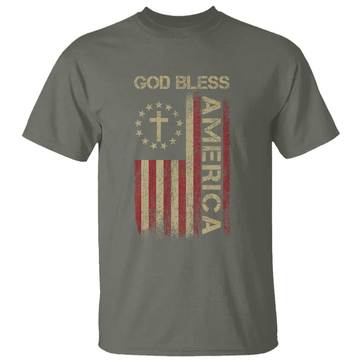 God Bless America T Shirt American Flag 4th Of July Patriotic Christian - Wonder Print Shop
