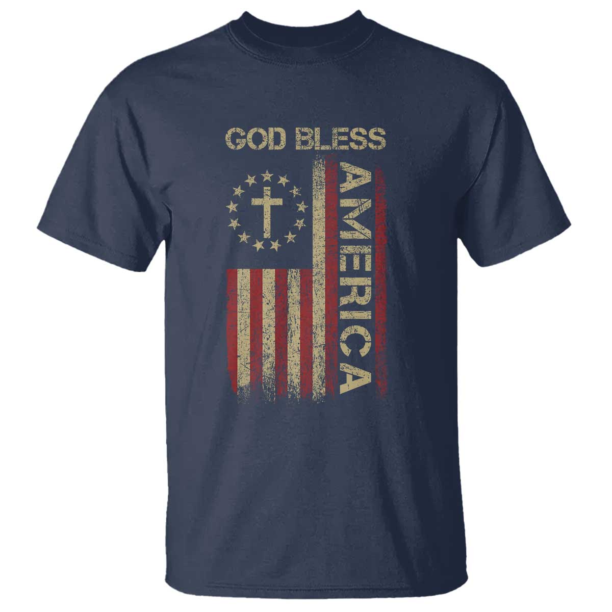 God Bless America T Shirt American Flag 4th Of July Patriotic Christian - Wonder Print Shop