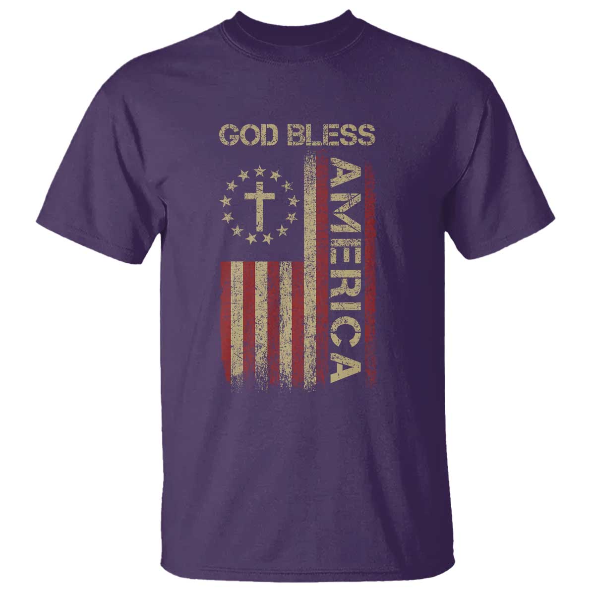 God Bless America T Shirt American Flag 4th Of July Patriotic Christian - Wonder Print Shop
