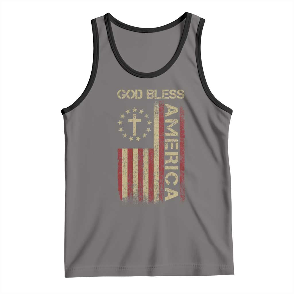 God Bless America Tank Top American Flag 4th Of July Patriotic Christian - Wonder Print Shop