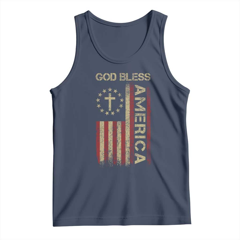 God Bless America Tank Top American Flag 4th Of July Patriotic Christian - Wonder Print Shop