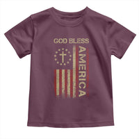 God Bless America Toddler T Shirt American Flag 4th Of July Patriotic Christian - Wonder Print Shop