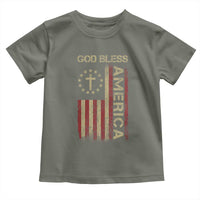 God Bless America Toddler T Shirt American Flag 4th Of July Patriotic Christian - Wonder Print Shop