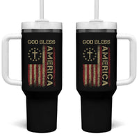 God Bless America Tumbler With Handle American Flag 4th Of July Patriotic Christian - Wonder Print Shop
