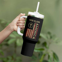 God Bless America Tumbler With Handle American Flag 4th Of July Patriotic Christian - Wonder Print Shop