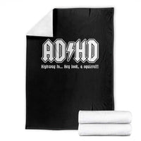 Funny ADHD Throw Blanket Hey Look a Squirrel Rocks Graphic - Wonder Print Shop