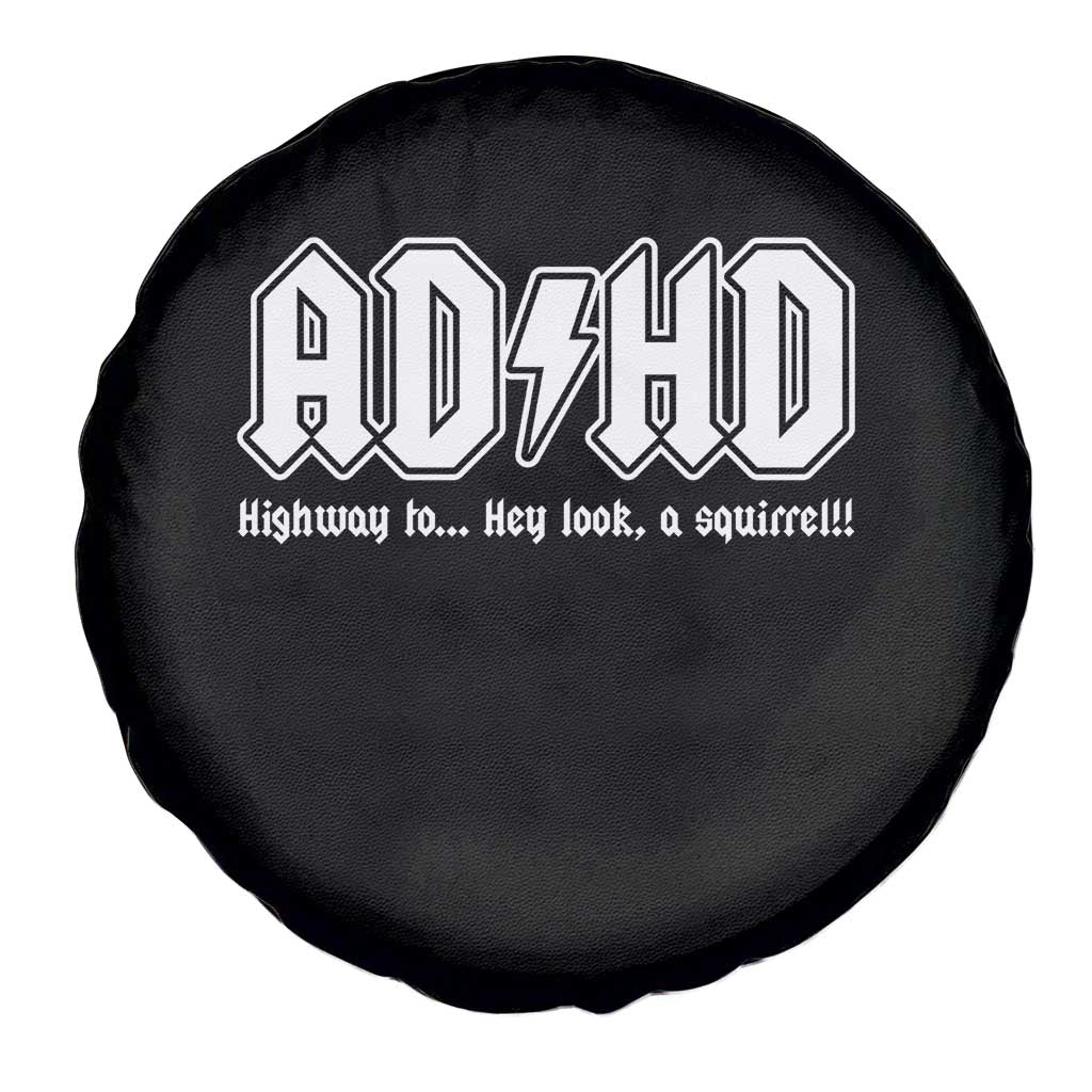 Funny ADHD Spare Tire Cover Hey Look a Squirrel Rocks Graphic - Wonder Print Shop