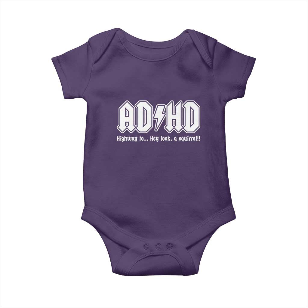 Funny ADHD Baby Onesie Hey Look a Squirrel Rocks Graphic - Wonder Print Shop