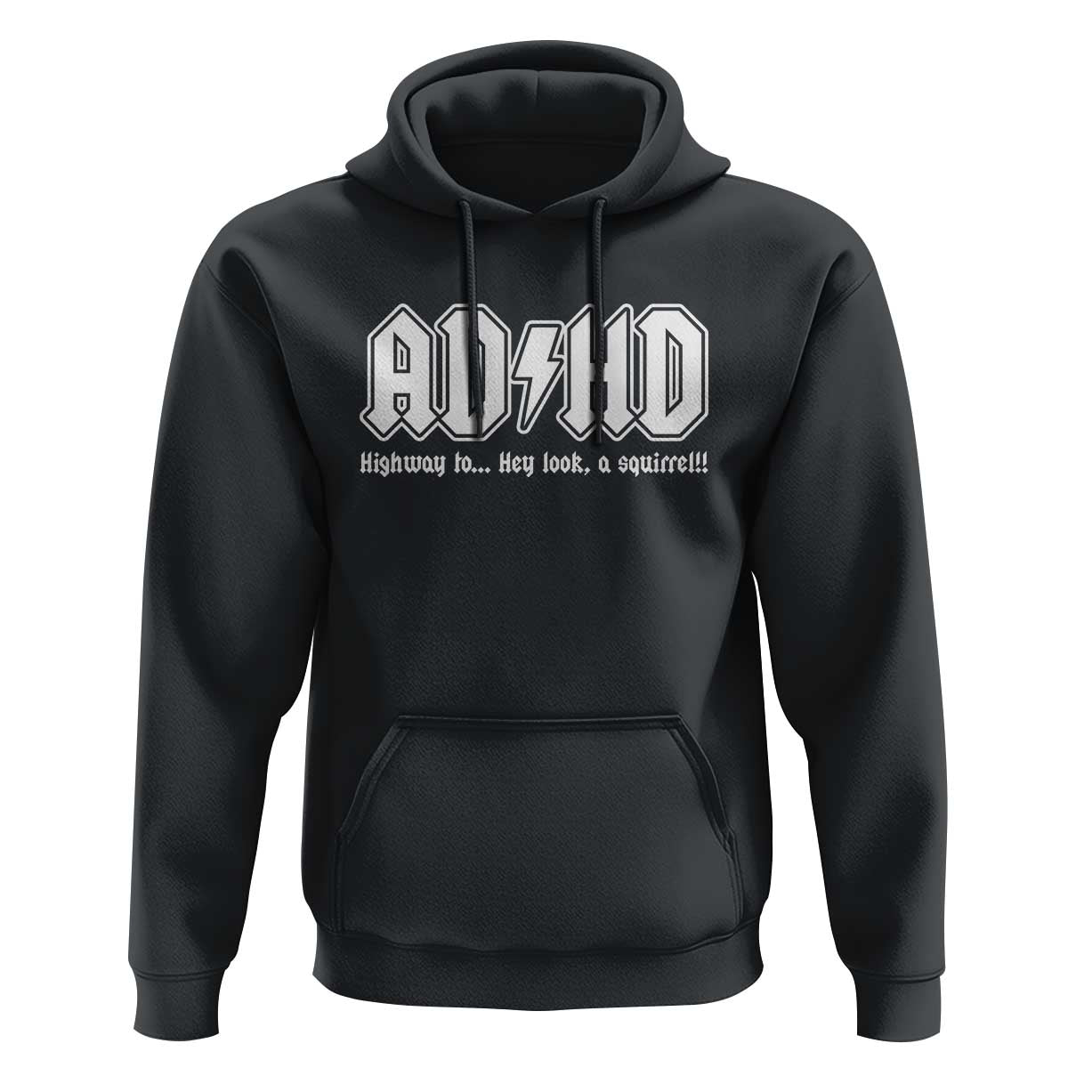 Funny ADHD Hoodie Hey Look a Squirrel Rocks Graphic - Wonder Print Shop