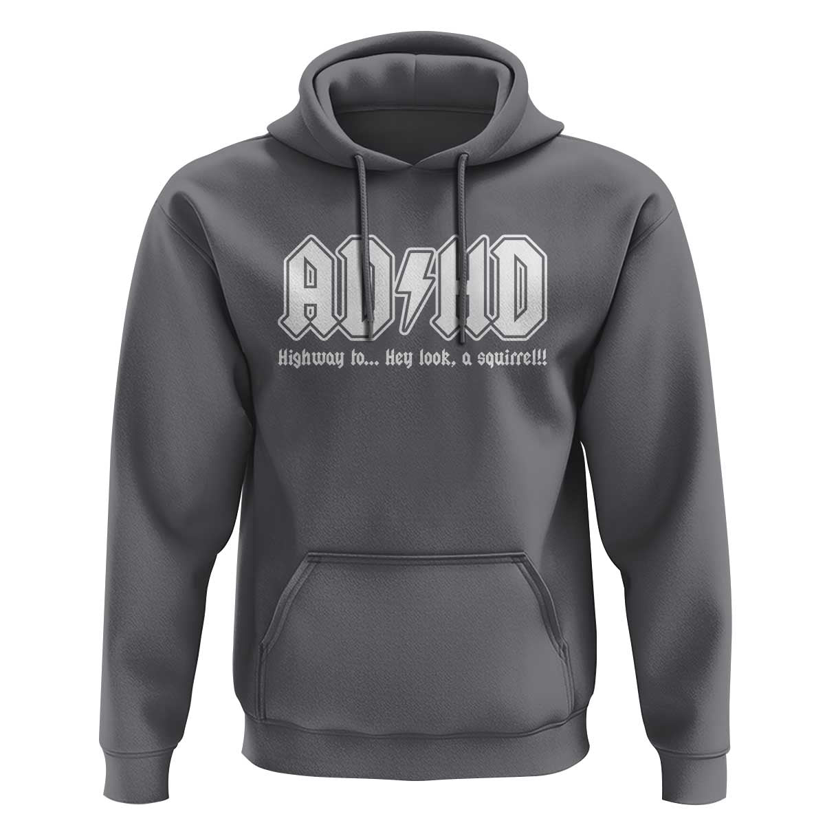 Funny ADHD Hoodie Hey Look a Squirrel Rocks Graphic - Wonder Print Shop
