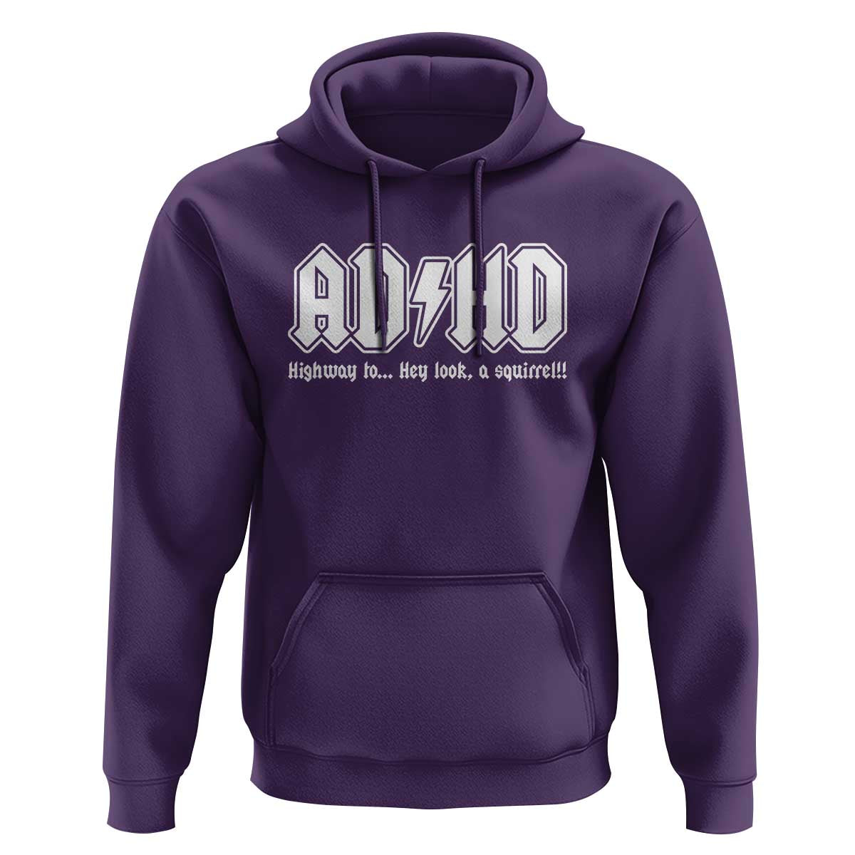 Funny ADHD Hoodie Hey Look a Squirrel Rocks Graphic - Wonder Print Shop