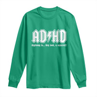 Funny ADHD Long Sleeve Shirt Hey Look a Squirrel Rocks Graphic - Wonder Print Shop