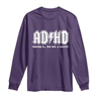 Funny ADHD Long Sleeve Shirt Hey Look a Squirrel Rocks Graphic - Wonder Print Shop