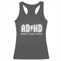 Funny ADHD Racerback Tank Top Hey Look a Squirrel Rocks Graphic - Wonder Print Shop