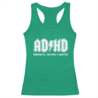 Funny ADHD Racerback Tank Top Hey Look a Squirrel Rocks Graphic - Wonder Print Shop