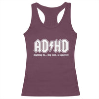 Funny ADHD Racerback Tank Top Hey Look a Squirrel Rocks Graphic - Wonder Print Shop