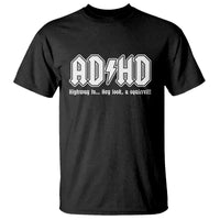 Funny ADHD T Shirt Hey Look a Squirrel Rocks Graphic - Wonder Print Shop