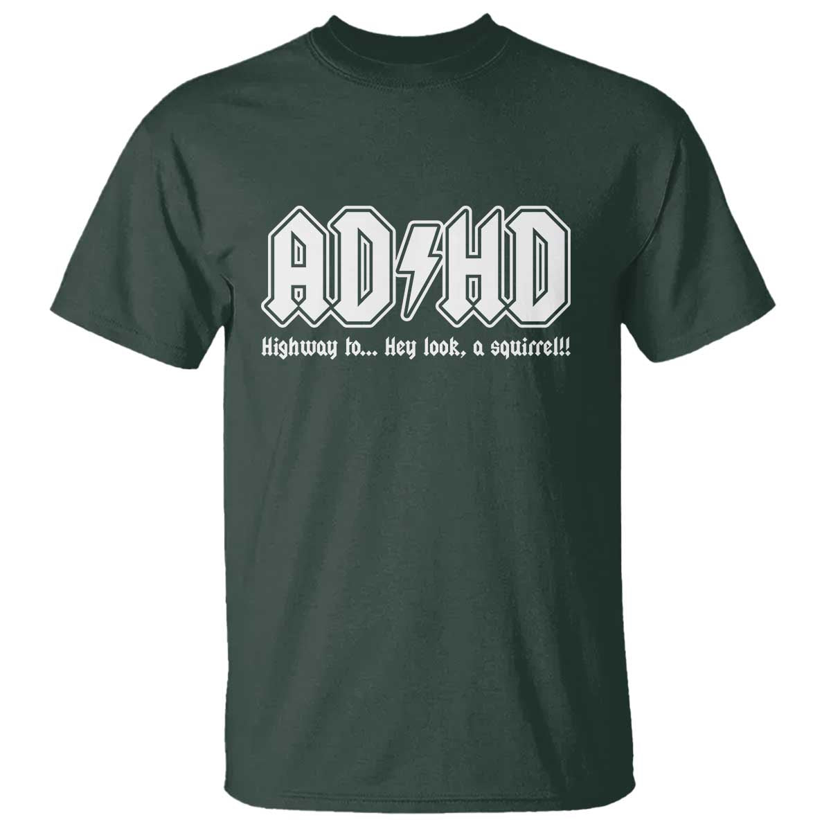 Funny ADHD T Shirt Hey Look a Squirrel Rocks Graphic - Wonder Print Shop