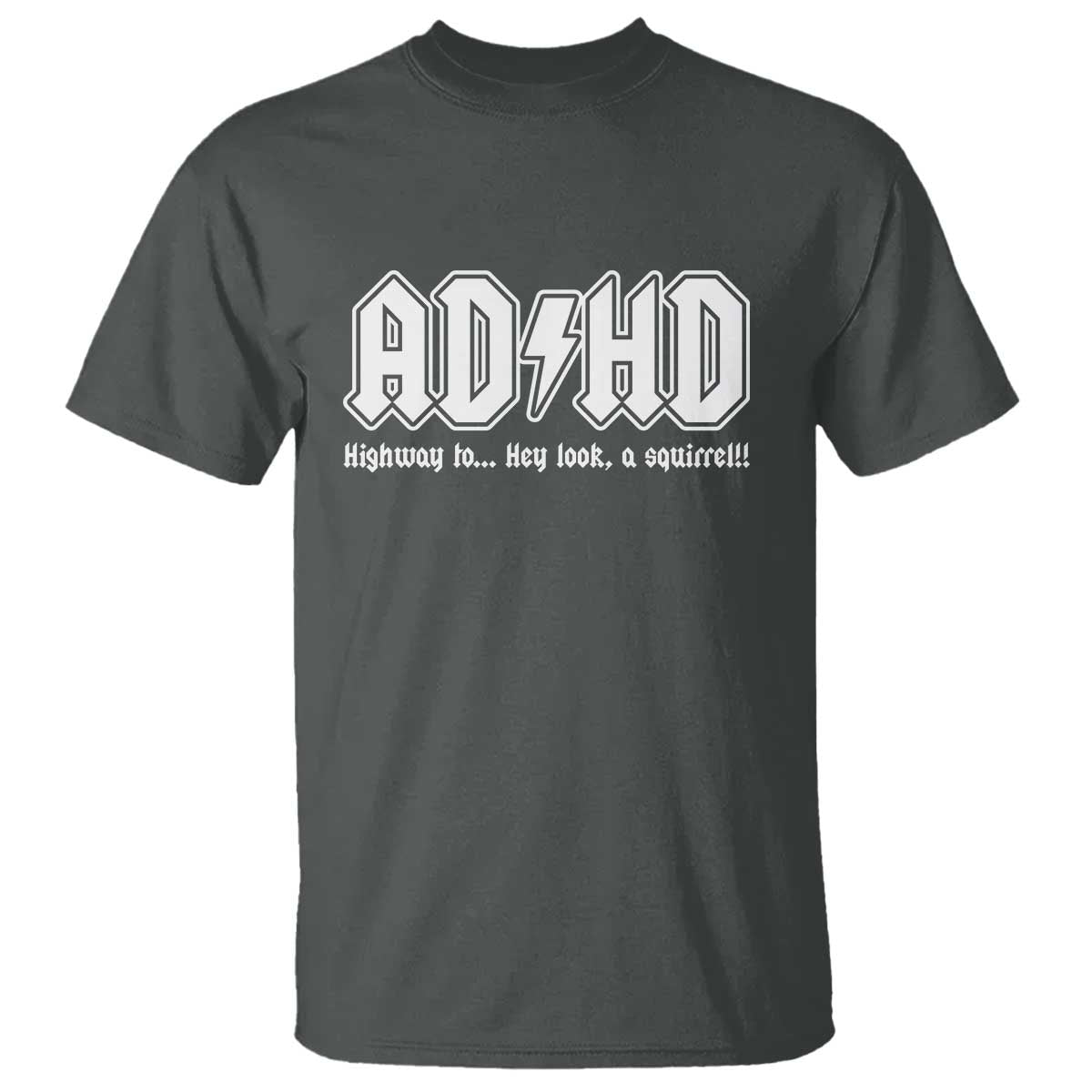 Funny ADHD T Shirt Hey Look a Squirrel Rocks Graphic - Wonder Print Shop