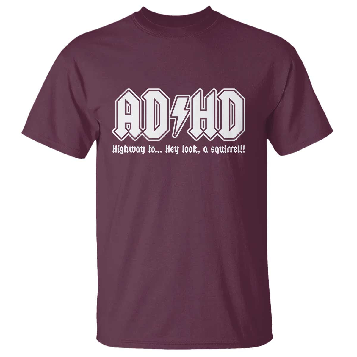 Funny ADHD T Shirt Hey Look a Squirrel Rocks Graphic - Wonder Print Shop