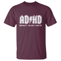 Funny ADHD T Shirt Hey Look a Squirrel Rocks Graphic - Wonder Print Shop