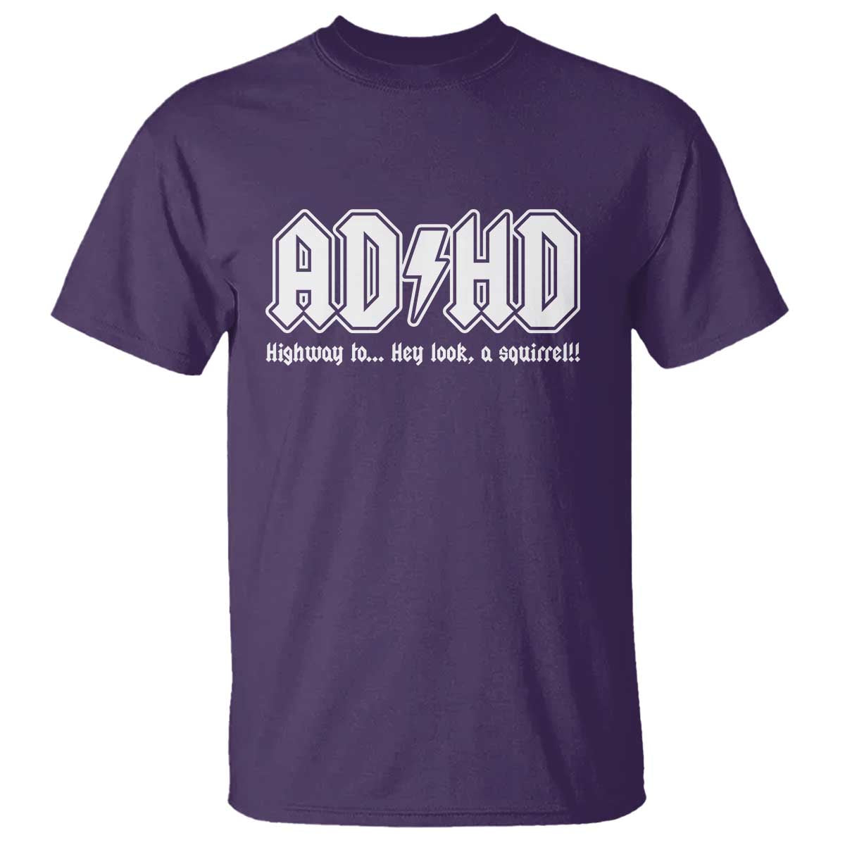 Funny ADHD T Shirt Hey Look a Squirrel Rocks Graphic - Wonder Print Shop