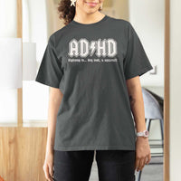 Funny ADHD T Shirt For Women Hey Look a Squirrel Rocks Graphic - Wonder Print Shop
